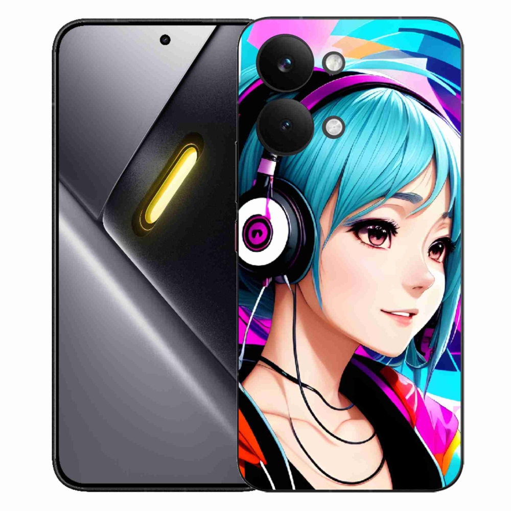 Gél borítás mmCase a Xiaomi Poco X8 Pro Max-hoz - lány fejhallgatóval