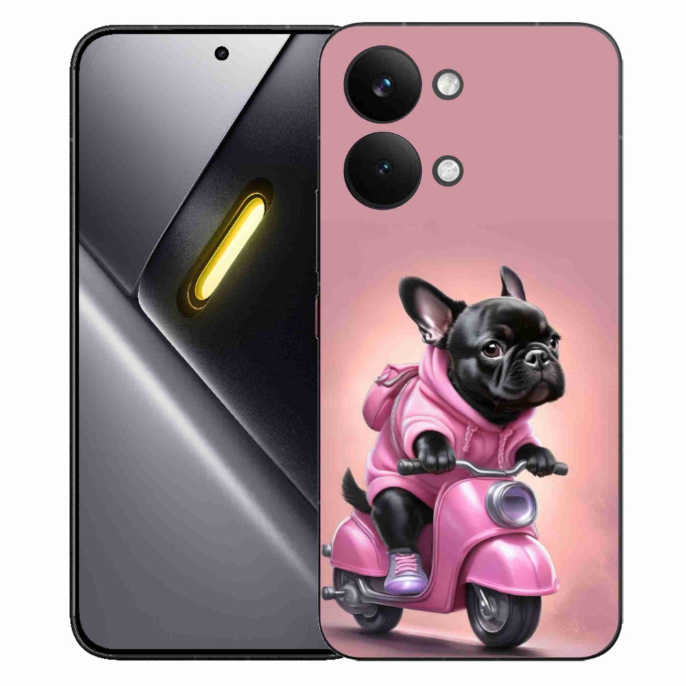 Gél borítás mmCase a Xiaomi Poco X8 Pro Max-hoz - Francia bulldog egy robogón