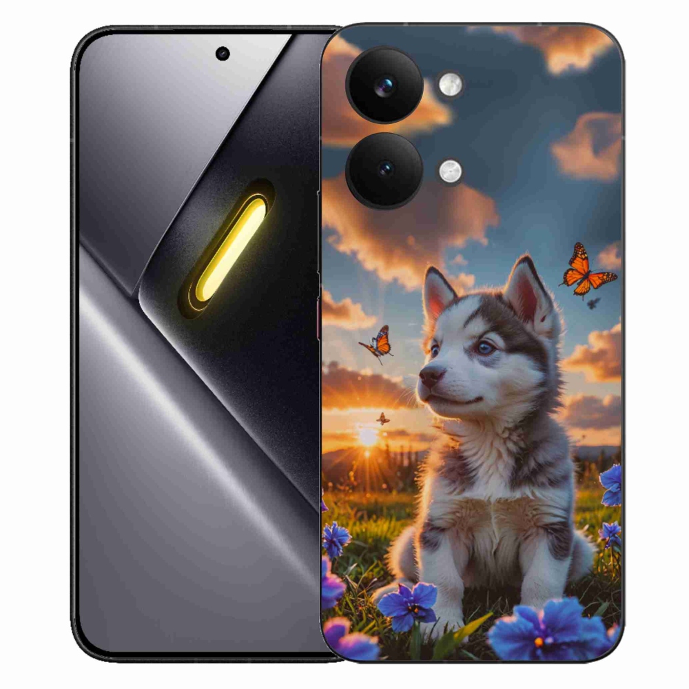 Gél borítás mmCase a Xiaomi Poco X8 Pro Max számára - husky a naplementében