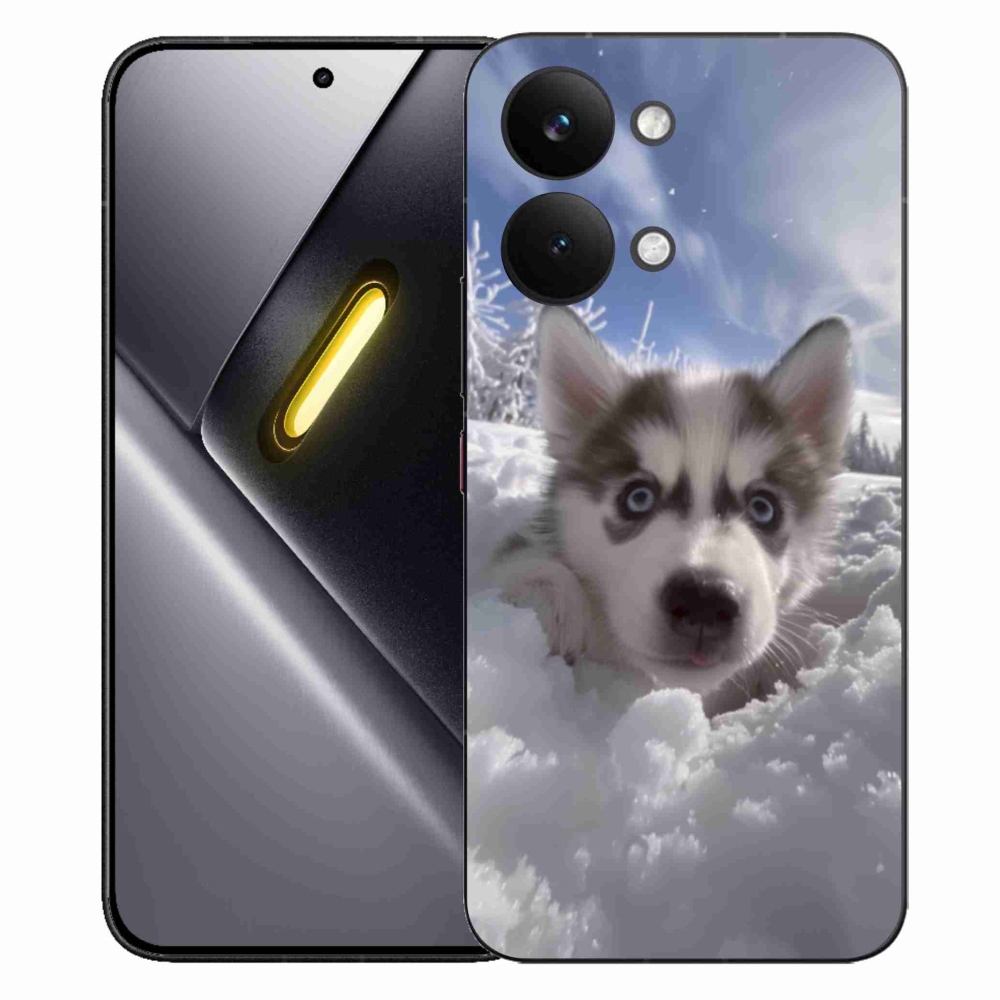 Gél borítás mmCase a Xiaomi Poco X8 Pro Max számára - husky a hóban