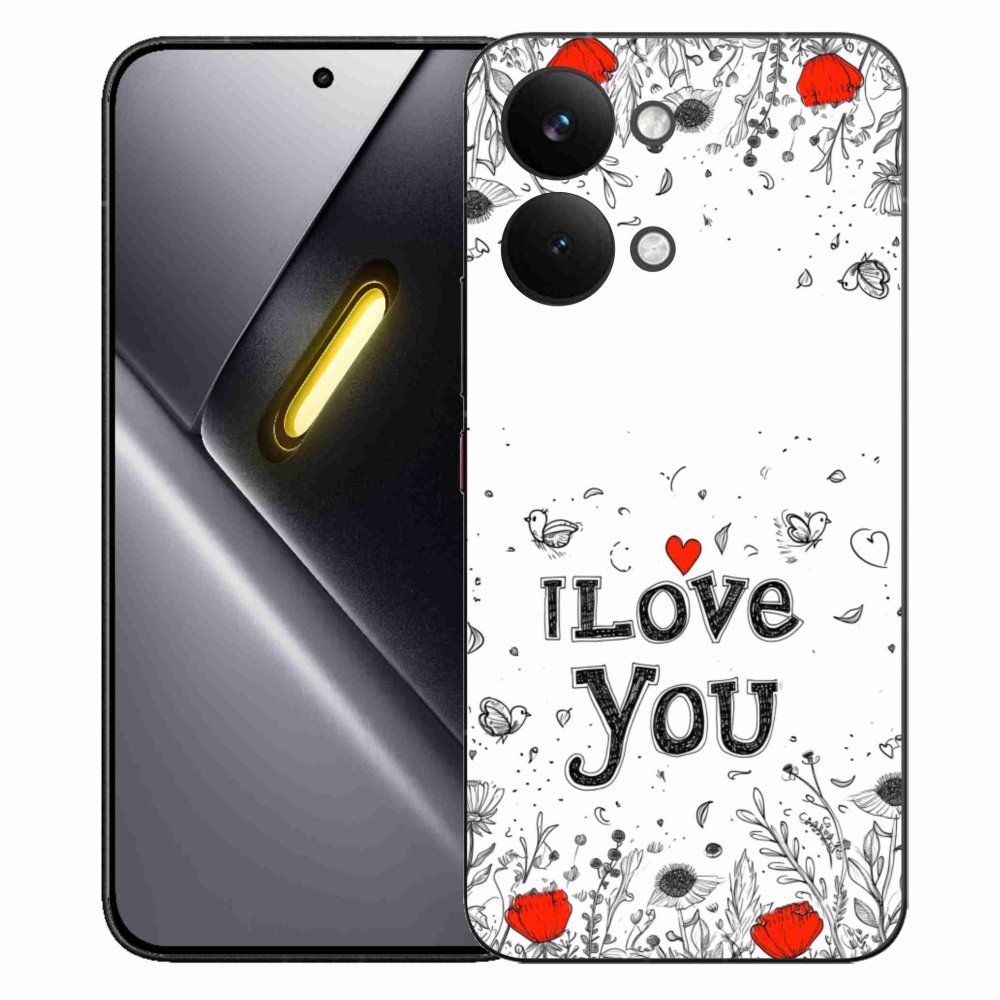 Gél borító mmCase a Xiaomi Poco X8 Pro Max számára - I love you fehér háttérrel