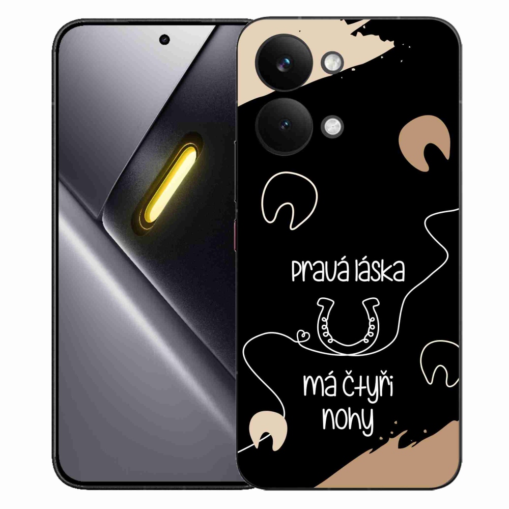 Gél borítás mmCase a Xiaomi Poco X8 Pro Max készülékhez - ló motívum fekete háttérrel