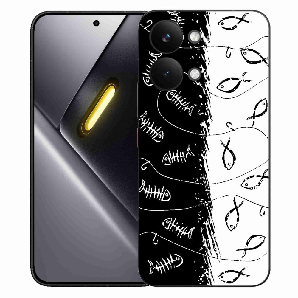 Gél borítás mmCase a Xiaomi Poco X8 Pro Max számára - csontvázak és halak