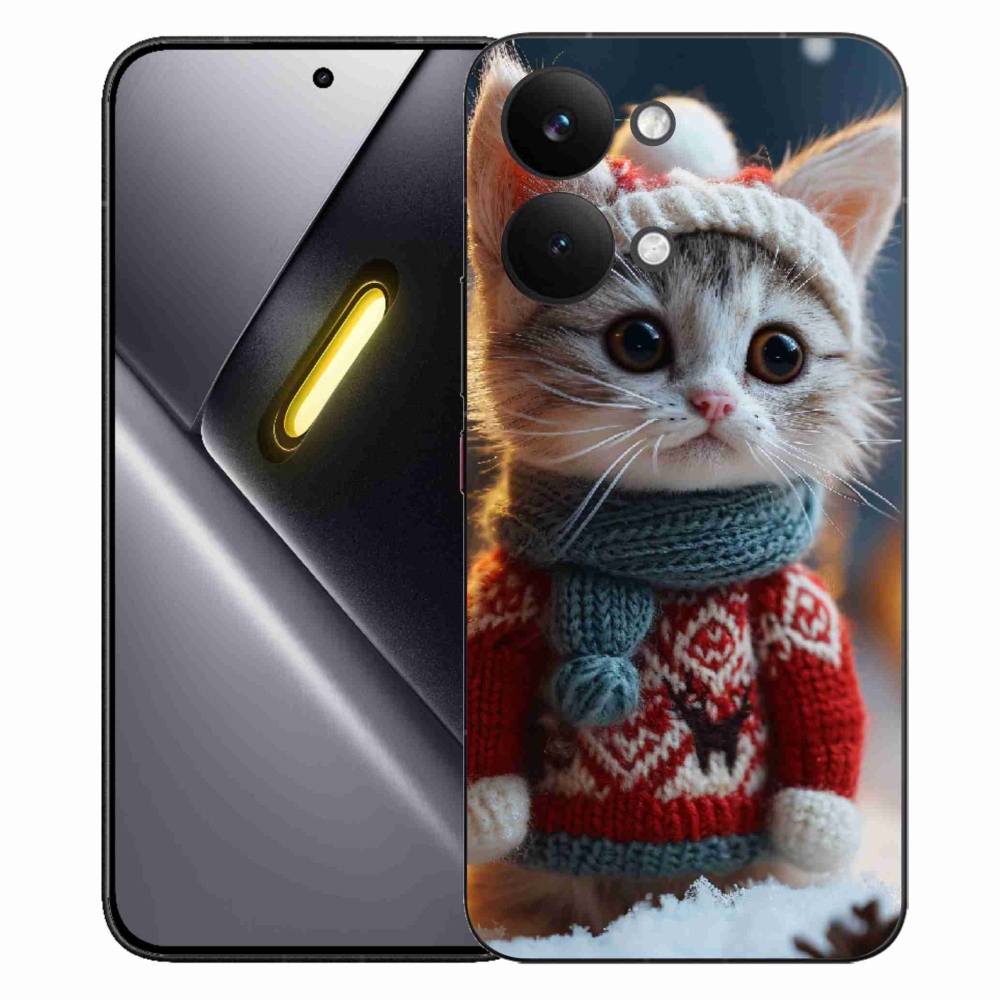 Gél borítás mmCase a Xiaomi Poco X8 Pro Max számára - cica pulóverben