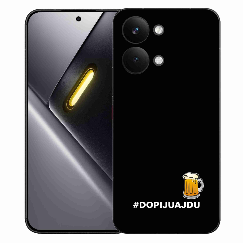 Gél borítás mmCase a Xiaomi Poco X8 Pro Max számára - sör motívum 1 fekete háttérrel