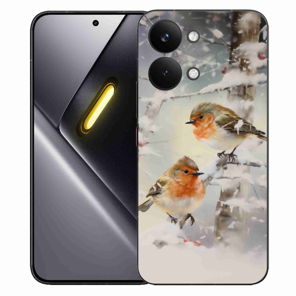 Gél borítás mmCase a Xiaomi Poco X8 Pro Max számára - madarak télen