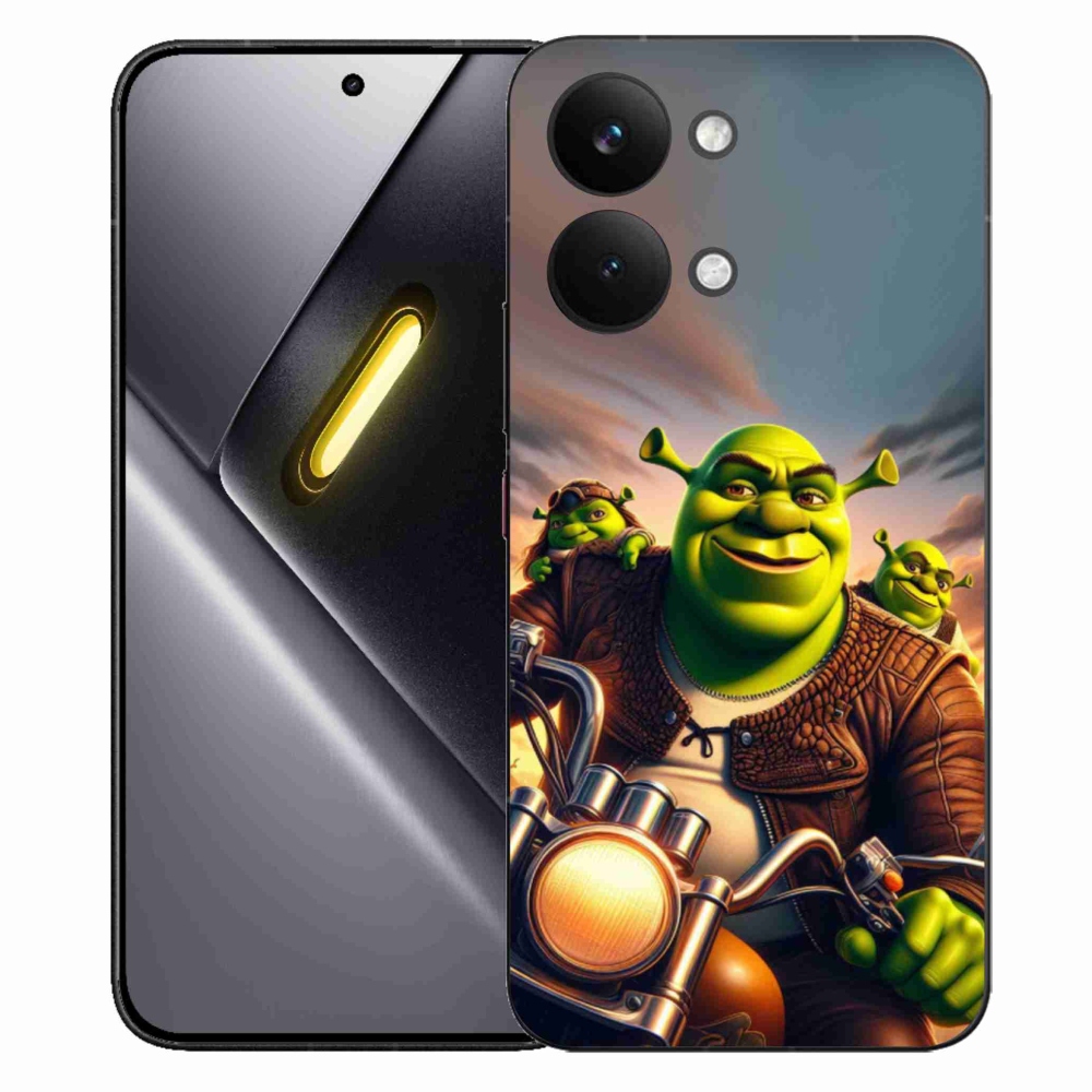 Gél borítás mmCase a Xiaomi Poco X8 Pro Max számára - Shrek egy motorkerékpáron