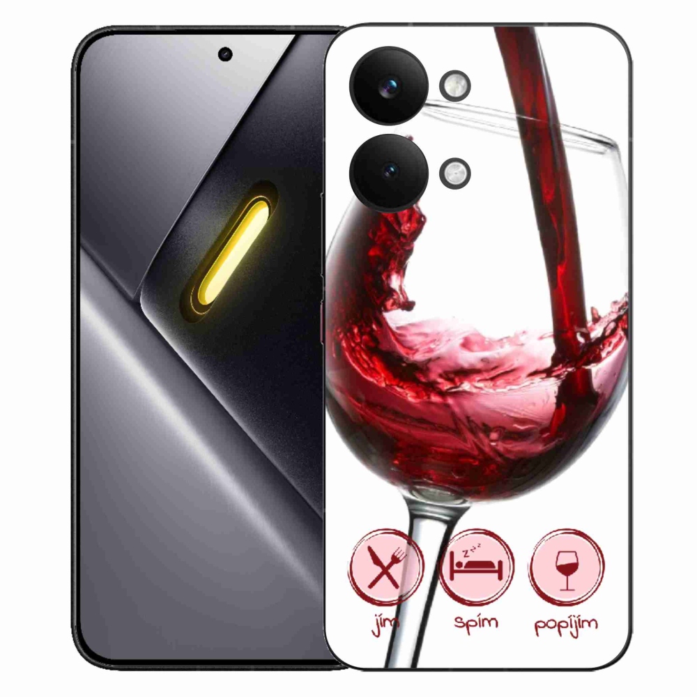 Gél borítás mmCase a Xiaomi Poco X8 Pro Max készülékhez - borospohár piros