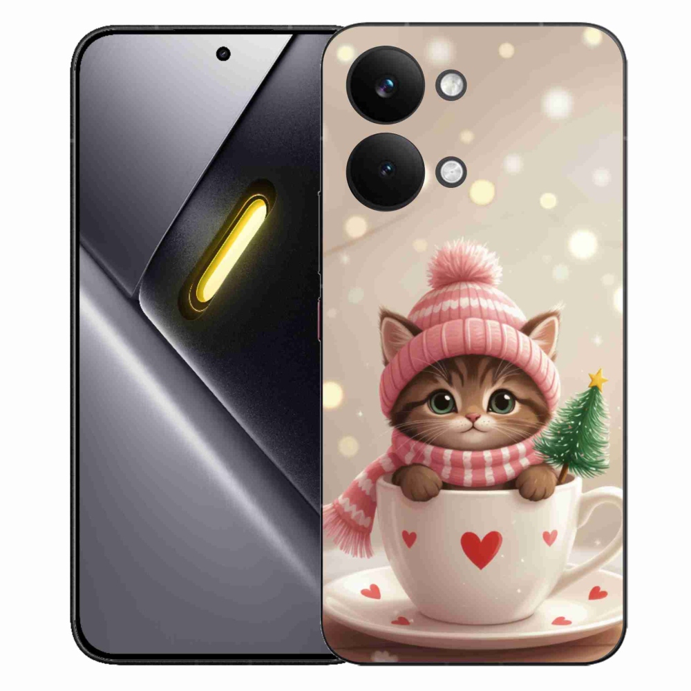 Gél borítás mmCase a Xiaomi Poco X8 Pro Max számára - Karácsonyi cica a csészében