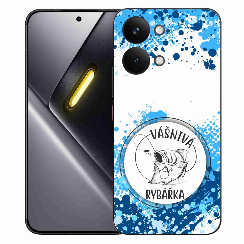 Gél borító mmCase a Xiaomi Poco X8 Pro Max számára - szenvedélyes halász fehér háttérrel