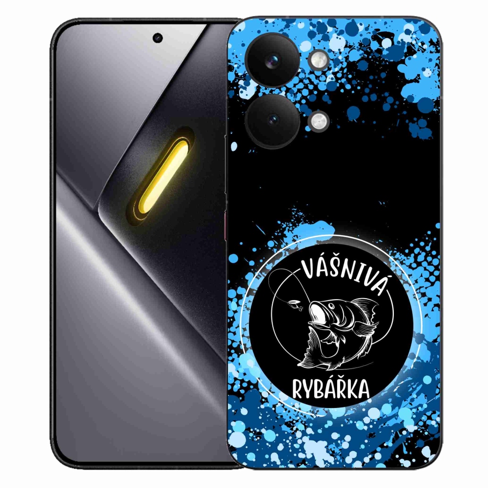 Gél borító mmCase a Xiaomi Poco X8 Pro Max számára - szenvedélyes halász fekete háttérrel