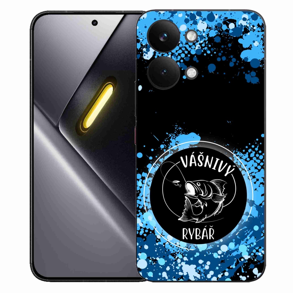 Gél borító mmCase a Xiaomi Poco X8 Pro Max számára - szenvedélyes halász fekete háttérrel