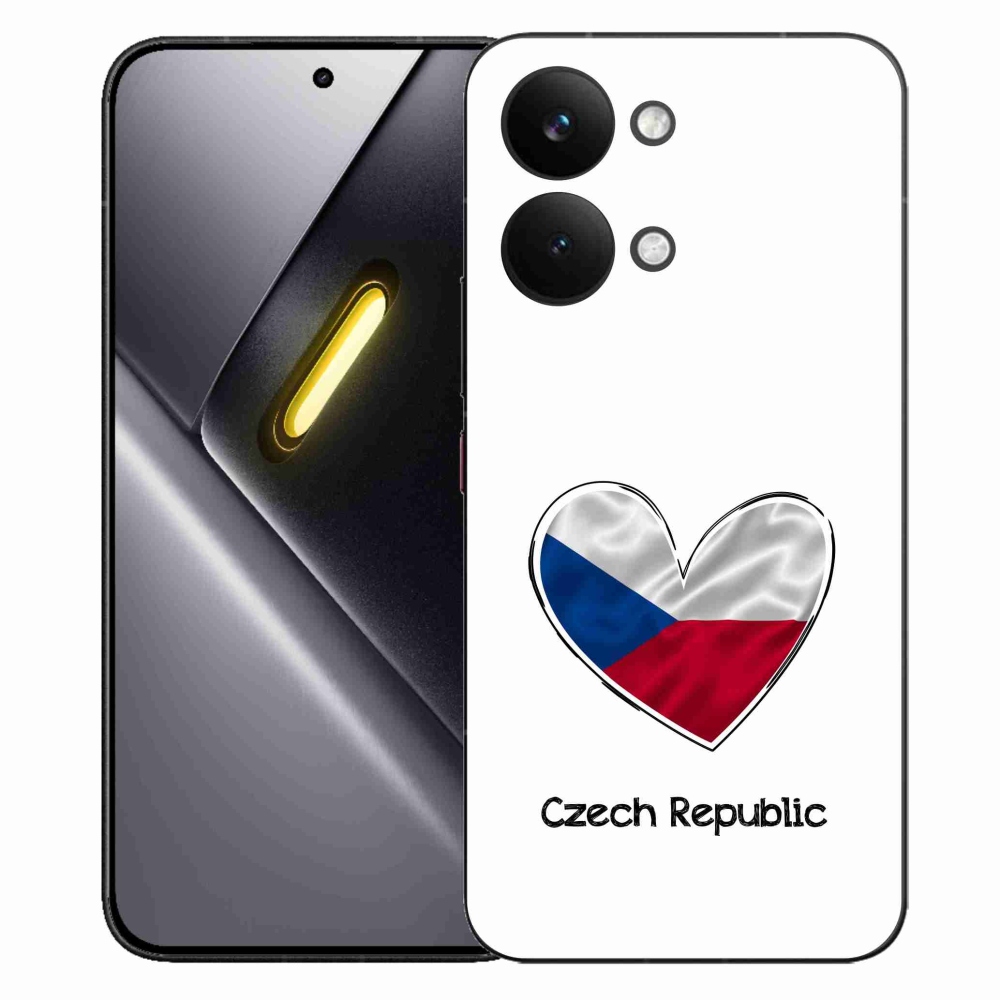 Gél borító mmCase a Xiaomi Poco X8 Pro Max készülékhez - szív zászló fehér háttérrel