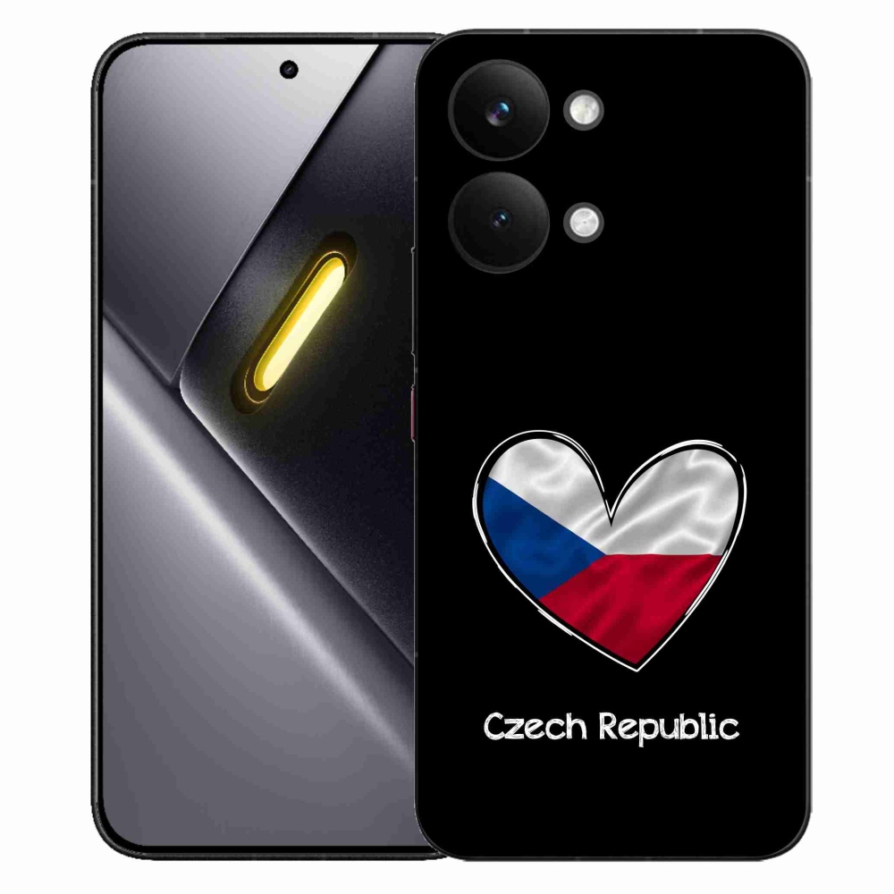 Gél borítás mmCase a Xiaomi Poco X8 Pro Max számára - zászlós szív fekete háttérrel