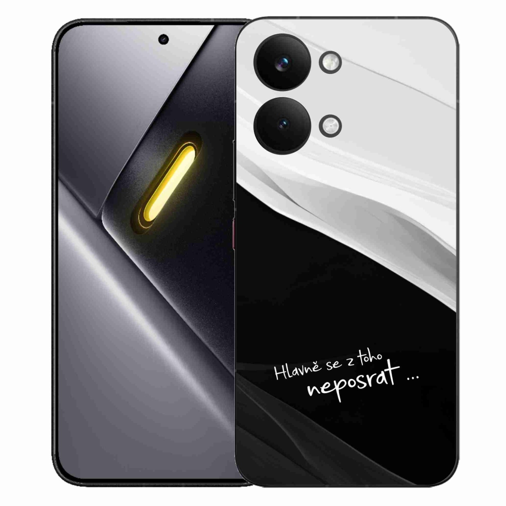 Gél borító mmCase a Xiaomi Poco X8 Pro Max számára - vicces szöveg 13 fekete és fehér háttérrel