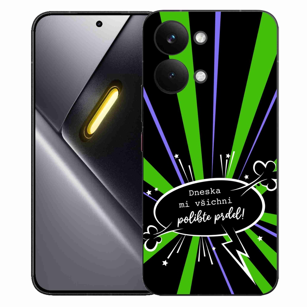 Gél borító mmCase a Xiaomi Poco X8 Pro Max készülékhez - vicces szöveg 15 fekete háttérrel