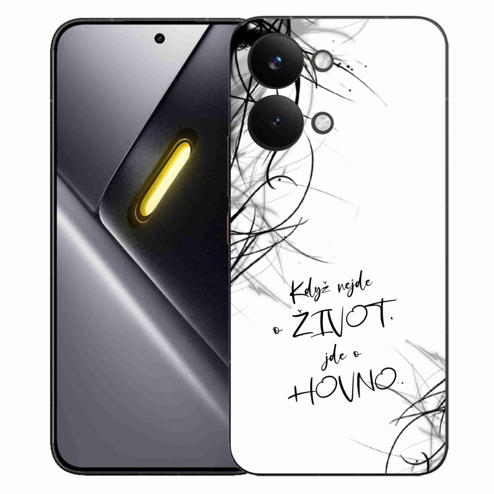 Gél borító mmCase a Xiaomi Poco X8 Pro Max készülékhez - vicces szöveg 16 fehér háttérrel