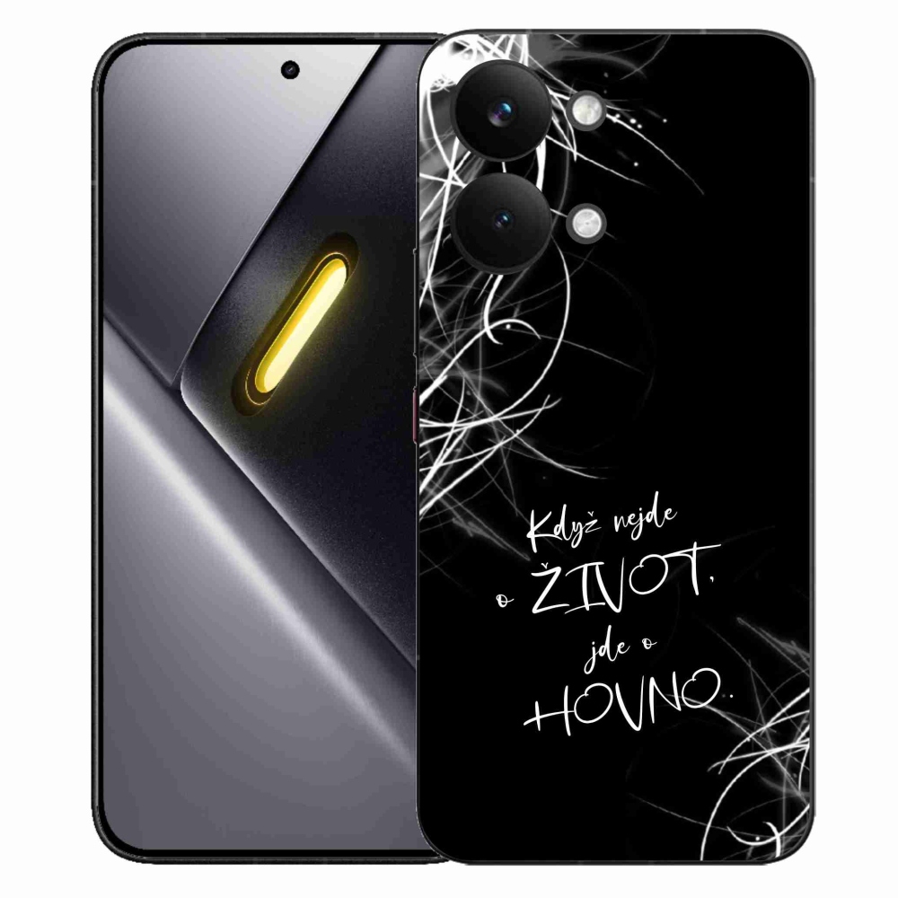 Gél borító mmCase a Xiaomi Poco X8 Pro Max készülékhez - vicces szöveg 16 fekete háttér