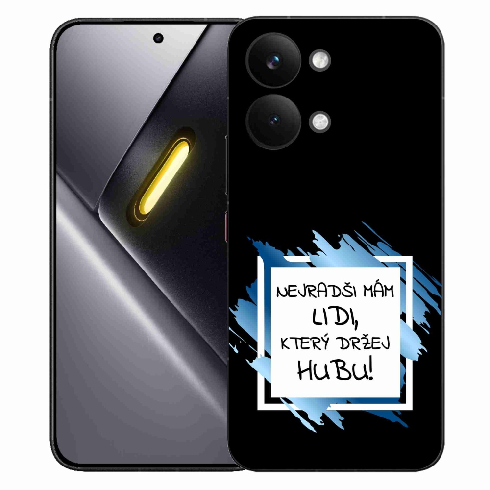 Gél borító mmCase a Xiaomi Poco X8 Pro Max számára - vicces szöveg 7 fekete és fehér háttérrel