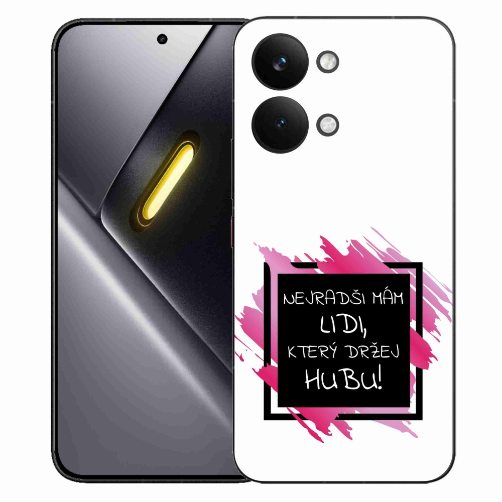 Gél borító mmCase a Xiaomi Poco X8 Pro Max számára - vicces szöveg 7 fekete és fehér háttérrel