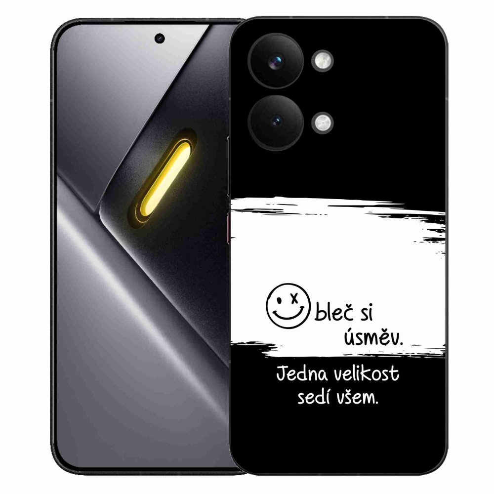 Gél borító mmCase a Xiaomi Poco X8 Pro Max számára - vicces szöveg 8 fekete és fehér háttérrel