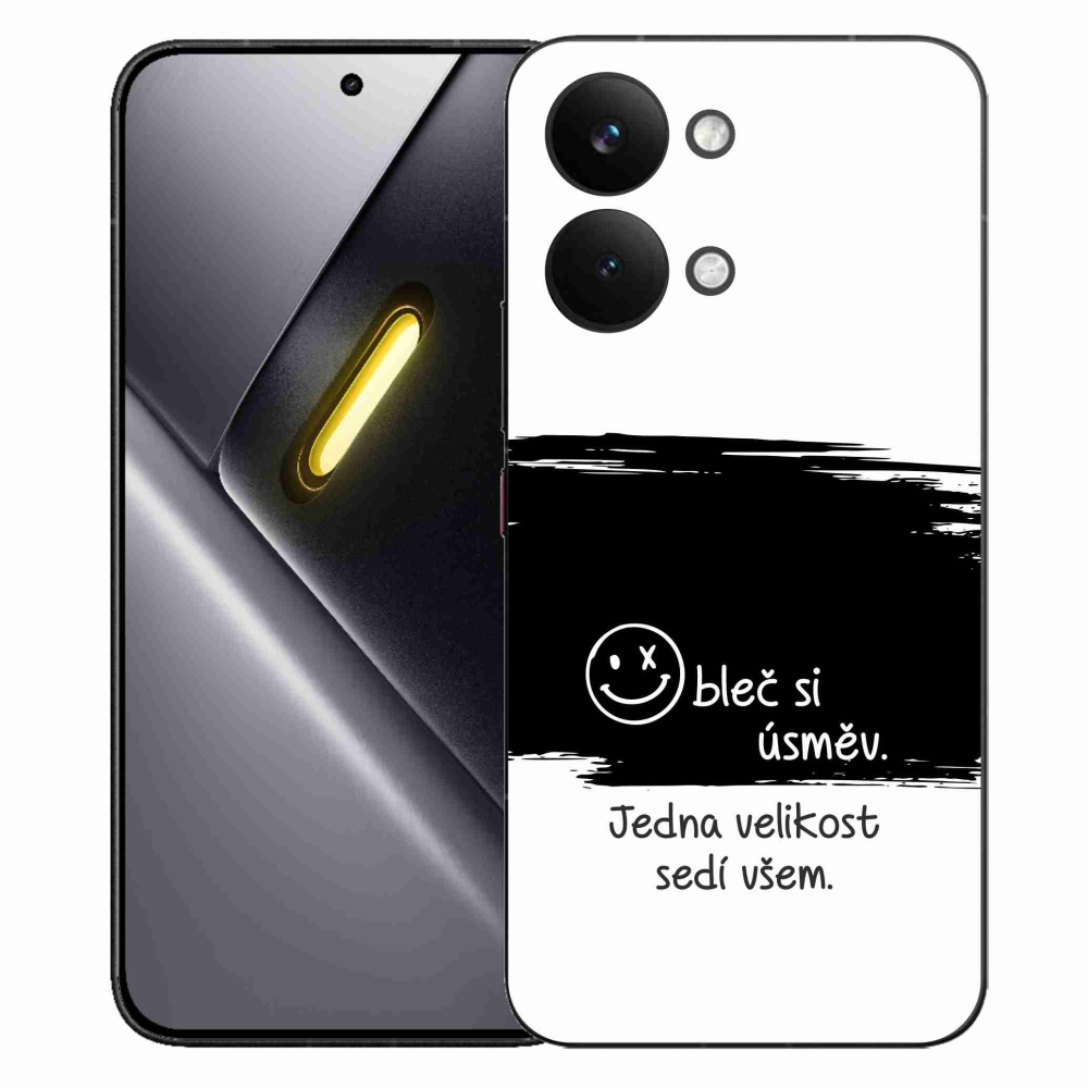 Gél borító mmCase a Xiaomi Poco X8 Pro Max számára - vicces szöveg 8 fekete és fehér háttérrel