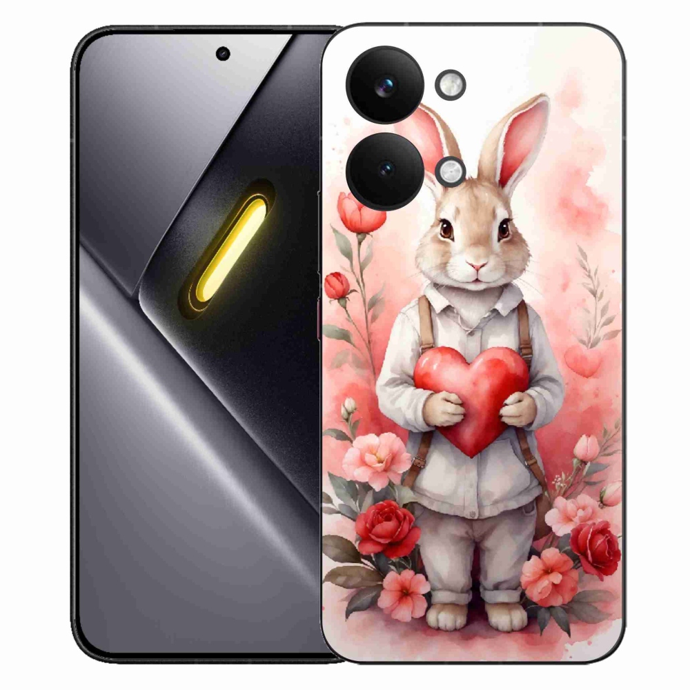 Gél borítás mmCase a Xiaomi Poco X8 Pro Max számára - nyúl szívvel