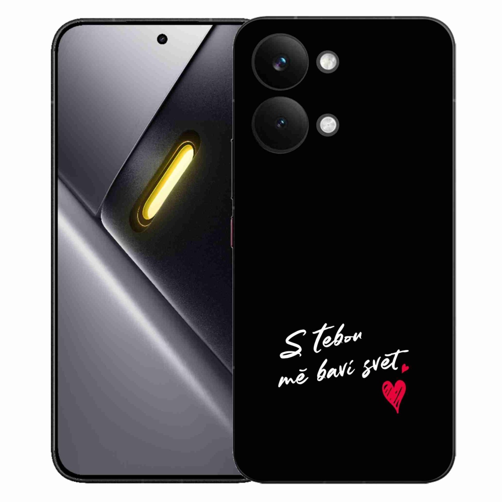 Gél borító mmCase a Xiaomi Poco X8 Pro Max készülékhez - szerelmes szöveg 1 fekete háttér