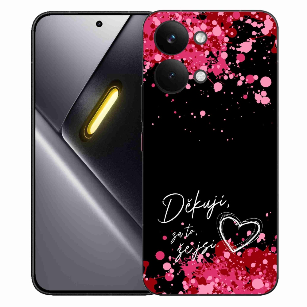 Gél borító mmCase a Xiaomi Poco X8 Pro Max készülékhez - text in love 2 fekete háttér