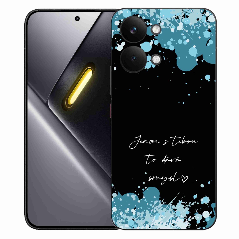 Gél borító mmCase a Xiaomi Poco X8 Pro Max készülékhez - szerelmes szöveg fekete háttérrel