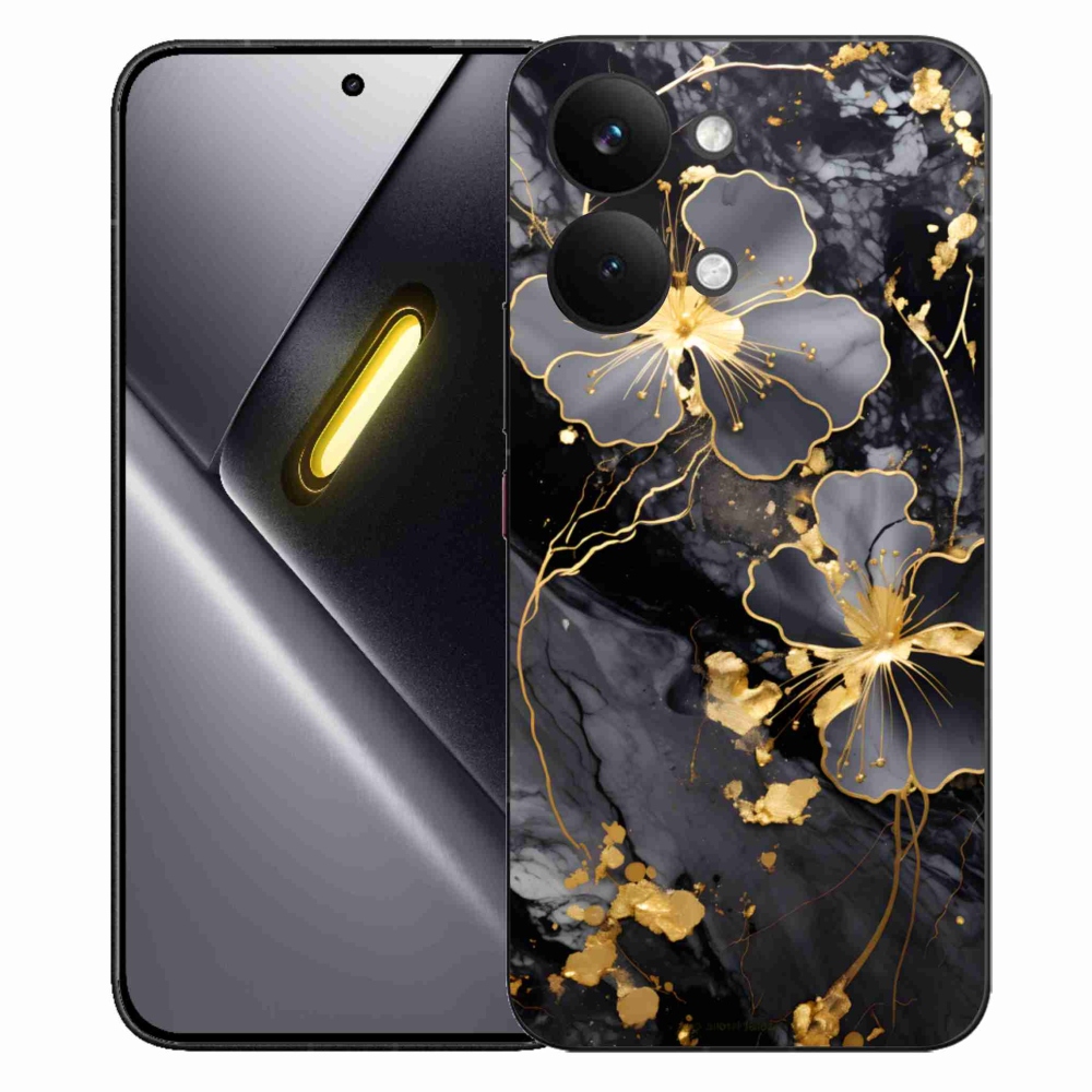 Gél borítás mmCase a Xiaomi Poco X8 Pro Max számára - arany virágok