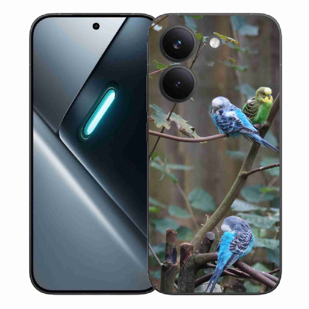 Gél borítás mmCase a Xiaomi Poco X8 Pro számára - papagájok az ágon