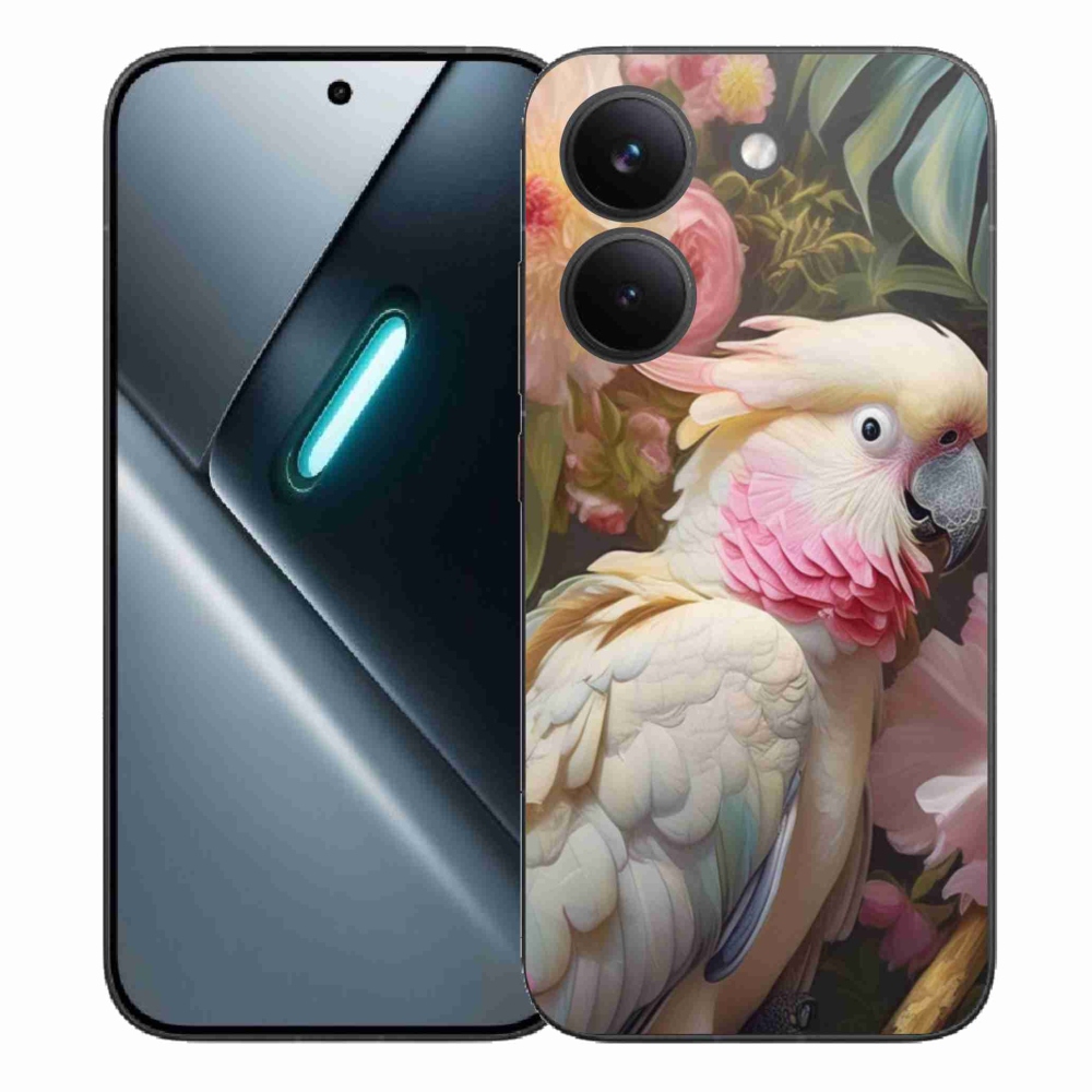 Gél borítás mmCase a Xiaomi Poco X8 Pro készülékhez - papagáj kakadu rózsaszín 2