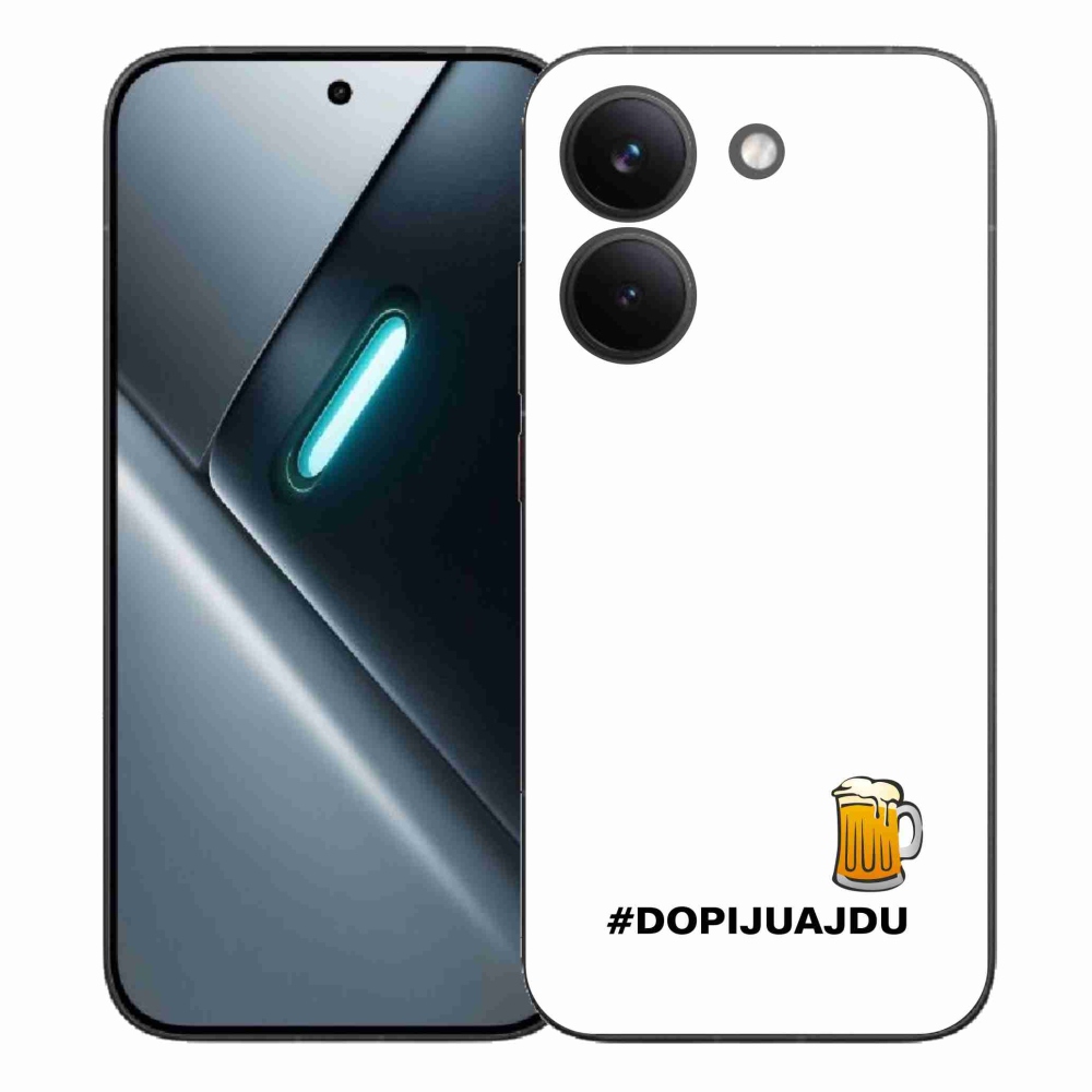 Gél borítás mmCase a Xiaomi Poco X8 Pro számára - sör motívum 1 fehér háttér