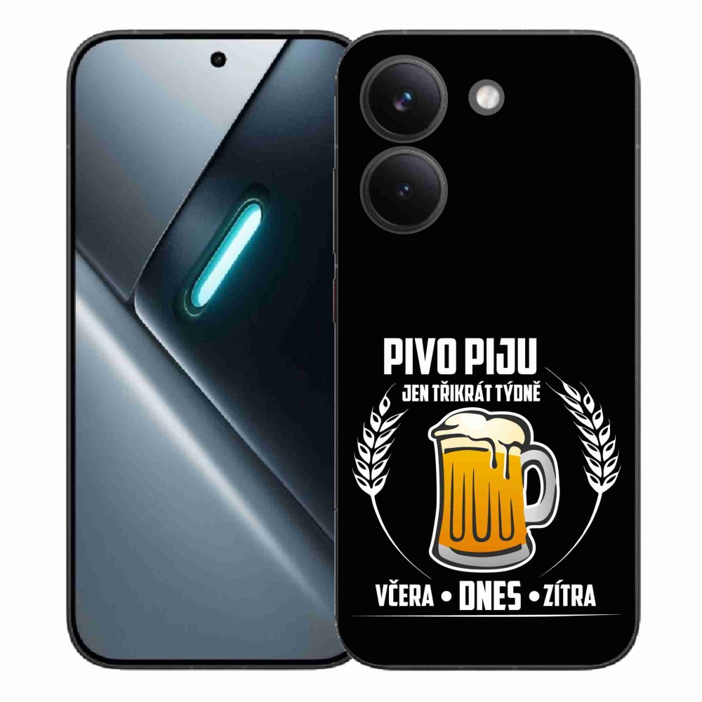 Gél borítás mmCase a Xiaomi Poco X8 Pro számára - sör motívum fekete háttérrel