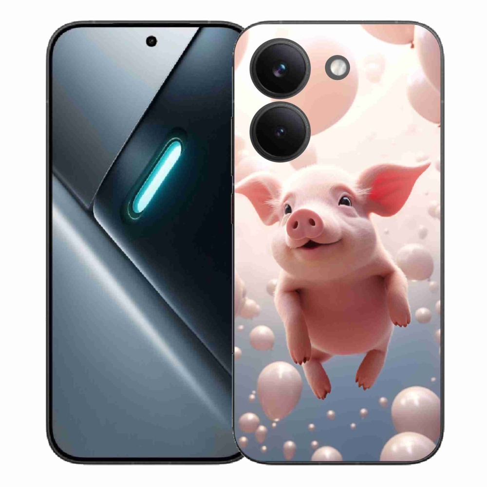 Gél borítás mmCase a Xiaomi Poco X8 Pro számára - malacka lufikkal