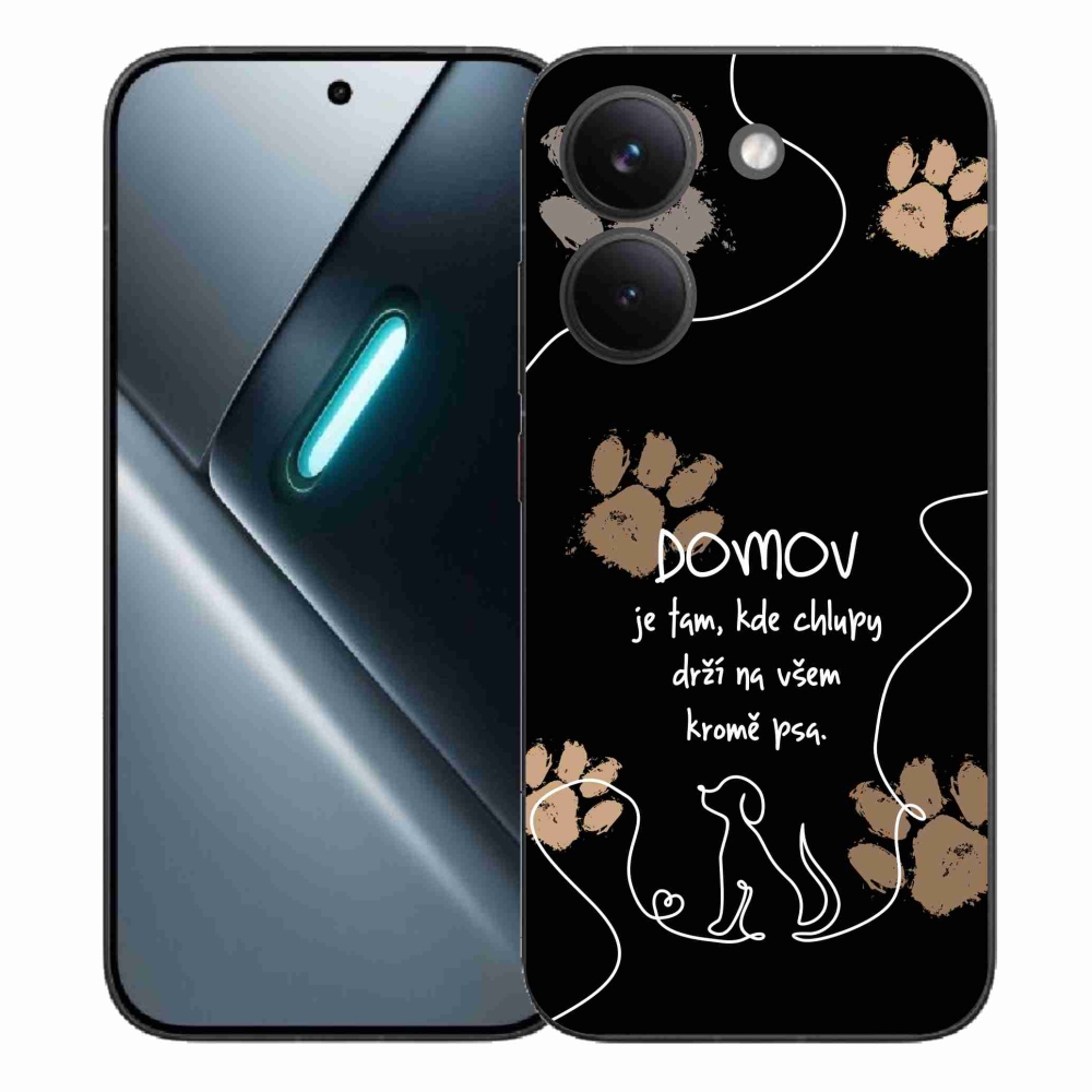 Gél borítás mmCase a Xiaomi Poco X8 Pro készülékhez - kutya motívum fekete háttérrel