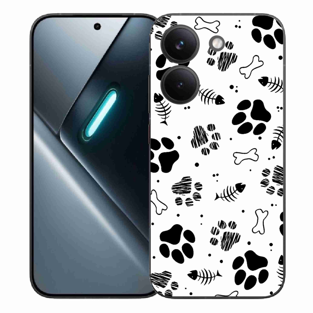 Gél borítás mmCase a Xiaomi Poco X8 Pro számára - kutyamancsok 1