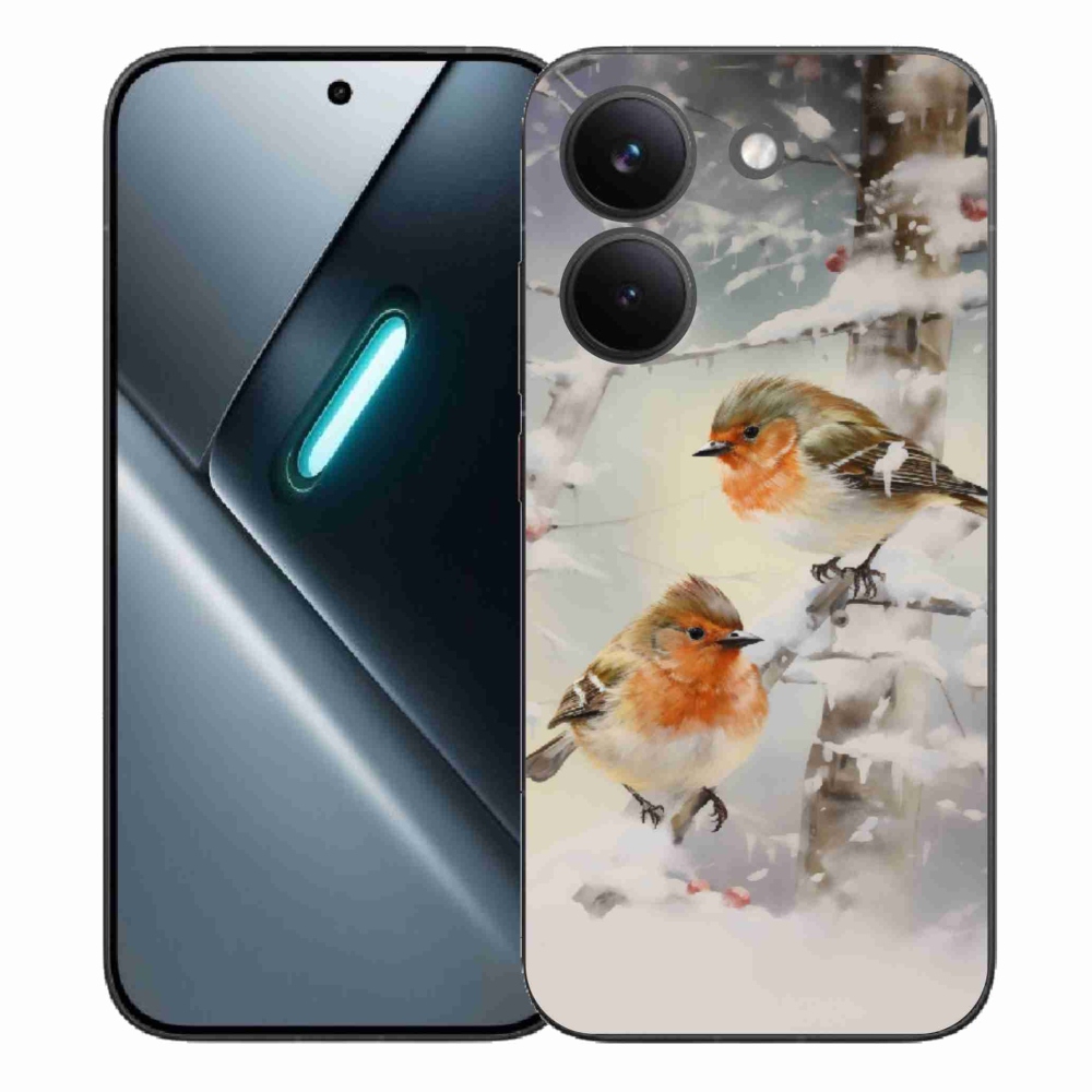 Gél borítás mmCase a Xiaomi Poco X8 Pro számára - madarak télen