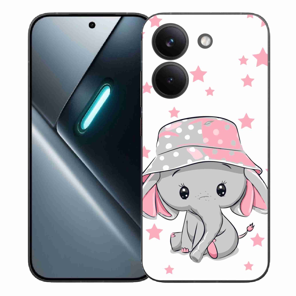 Gél borítás mmCase a Xiaomi Poco X8 Pro számára - rózsaszín elefánt