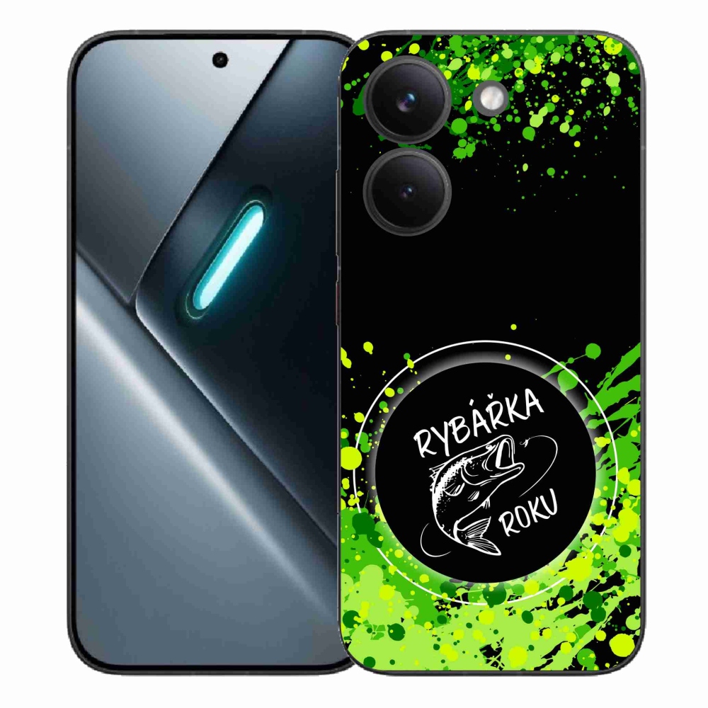 Gél borítás mmCase a Xiaomi Poco X8 Pro számára - az év horgásza fekete háttérrel