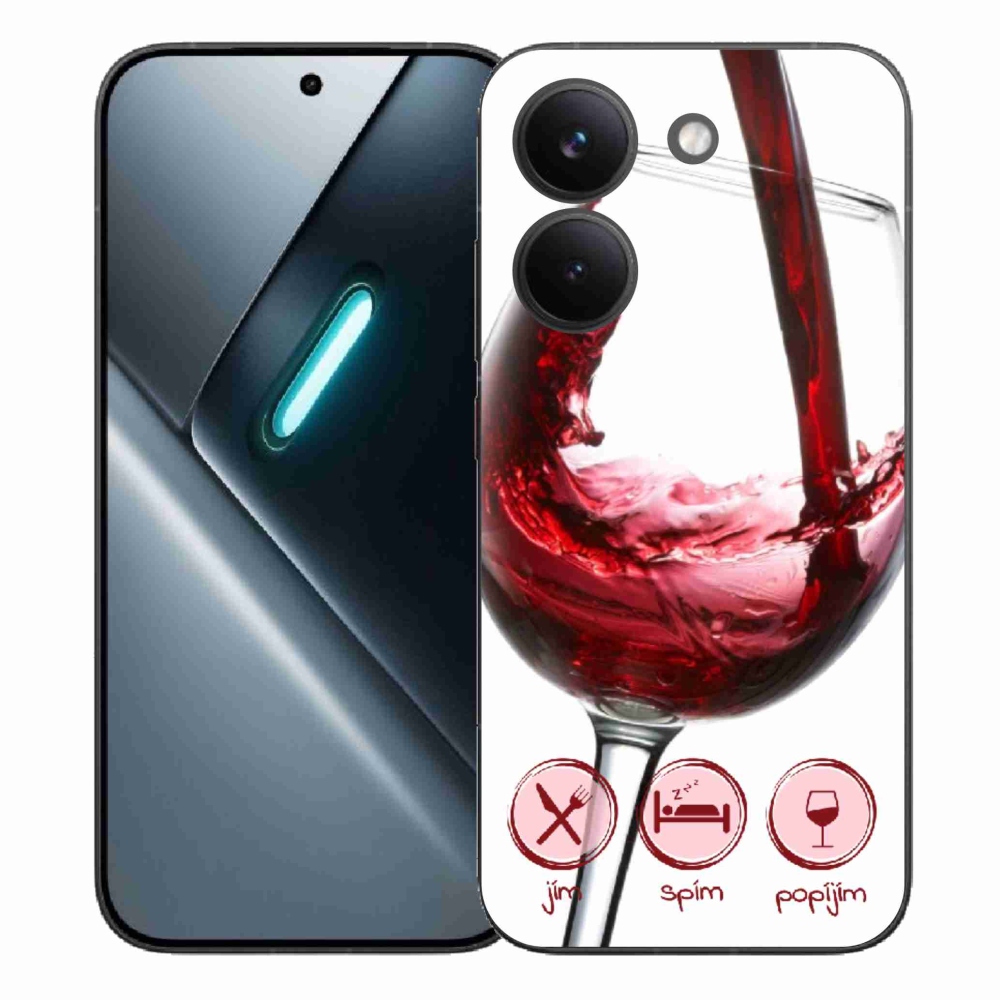 Gél borítás mmCase a Xiaomi Poco X8 Pro számára - borospohár piros