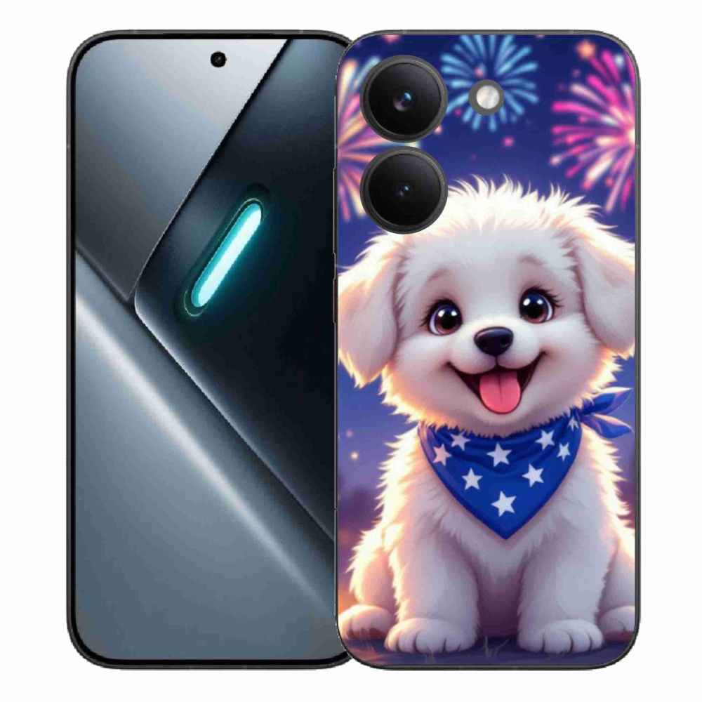 Gél borítás mmCase a Xiaomi Poco X8 Pro számára - ünnepi kölyökkutya