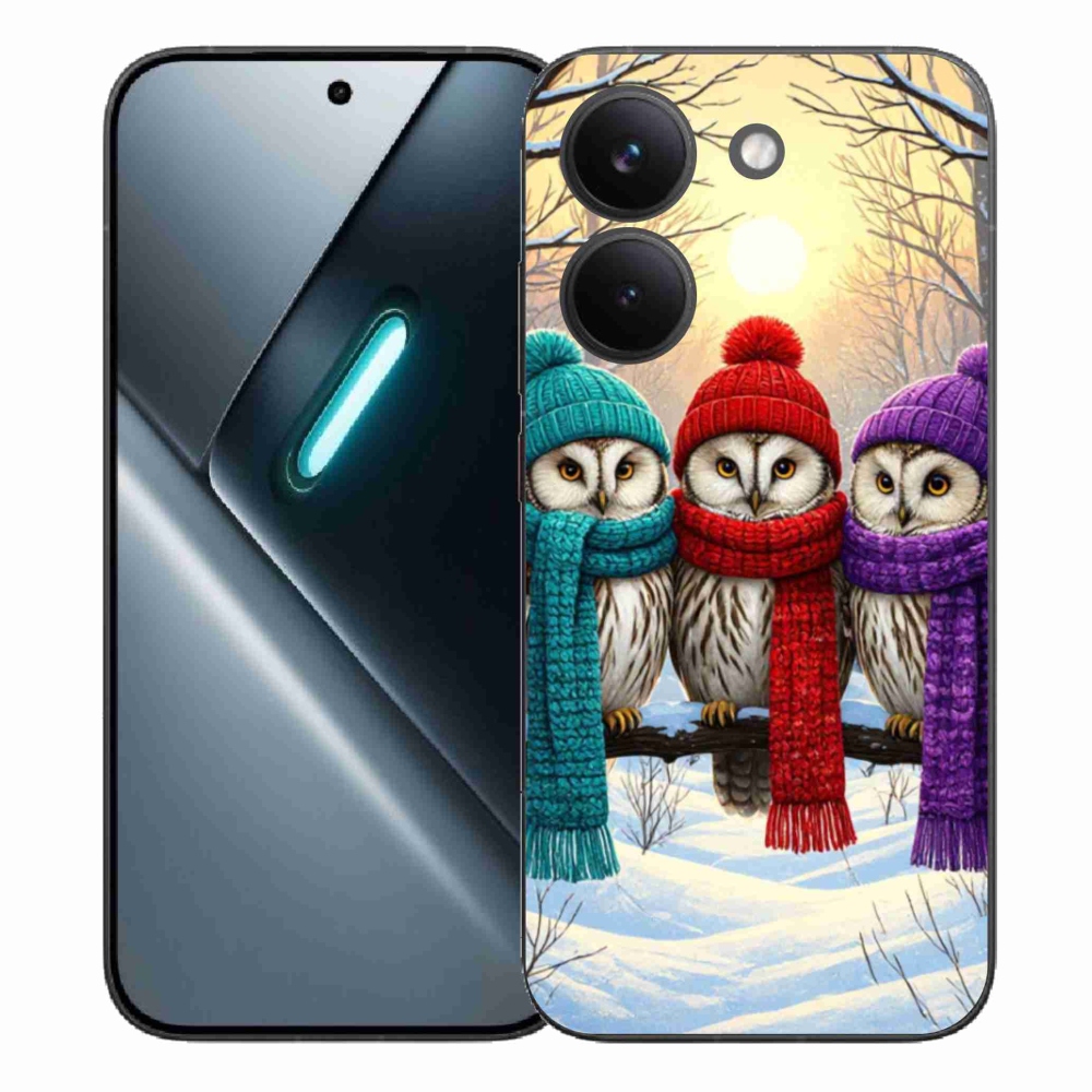 Gél borítás mmCase a Xiaomi Poco X8 Pro számára - bagoly barátok