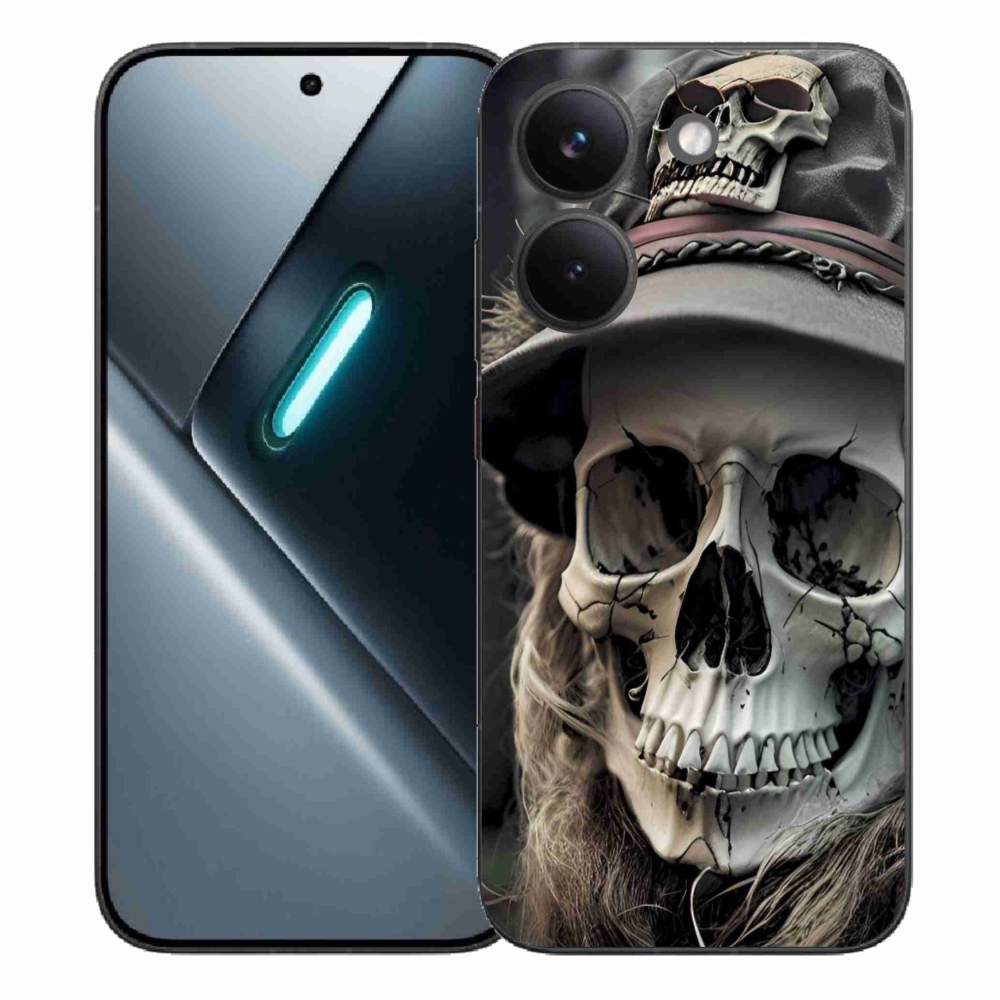 Zselés borítás mmCase a Xiaomi Poco X8 Pro számára - sötét koponya