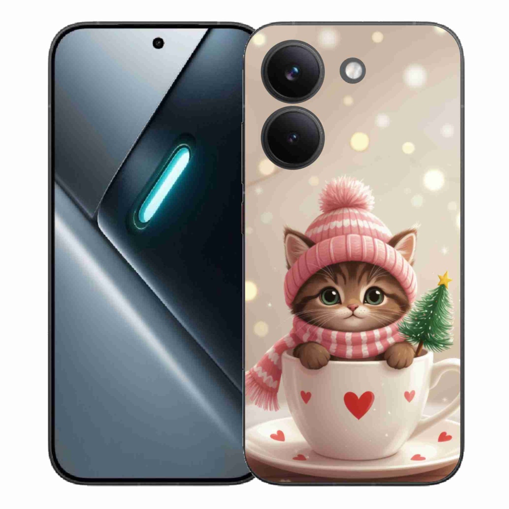 Gél borítás mmCase a Xiaomi Poco X8 Pro számára - Karácsonyi cica a csészében
