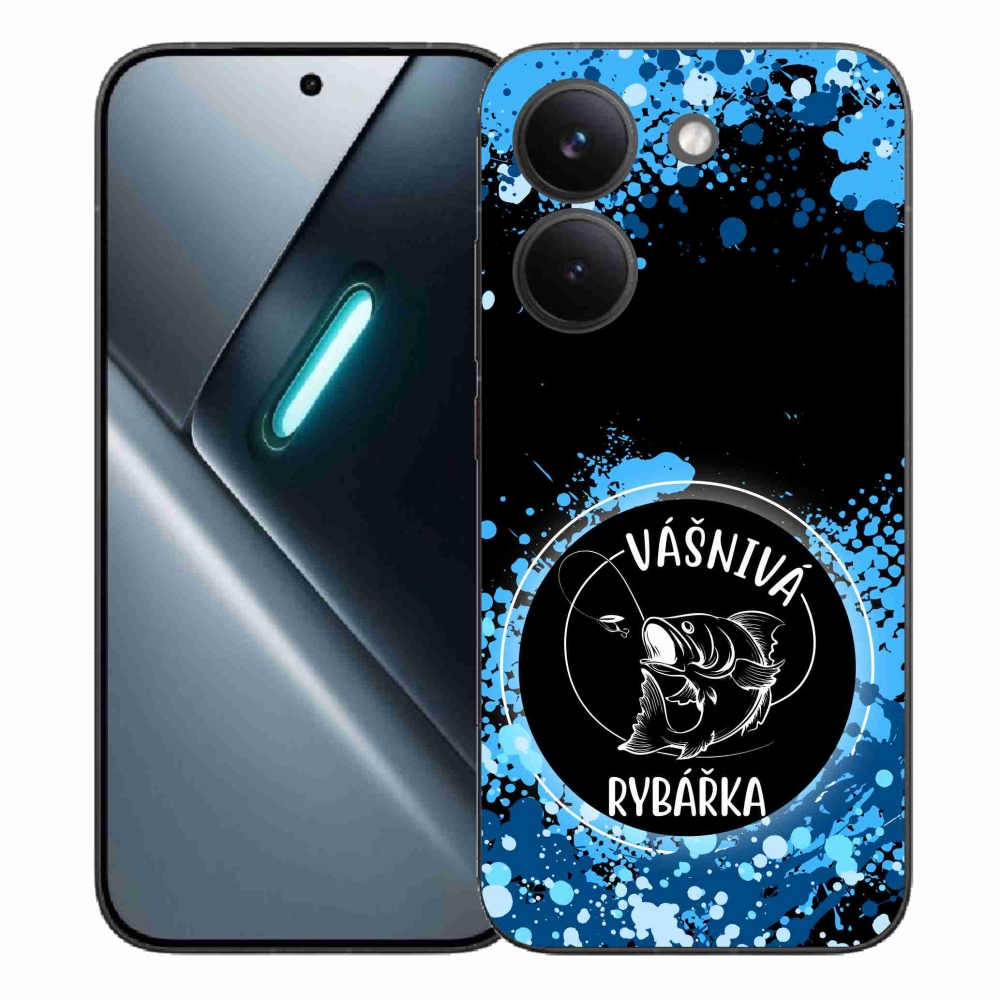 Gél borítás mmCase a Xiaomi Poco X8 Pro számára - szenvedélyes halász fekete háttérrel