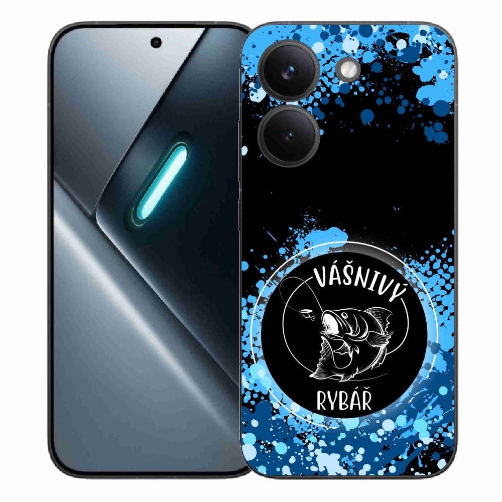 Gél borítás mmCase a Xiaomi Poco X8 Pro számára - szenvedélyes halász fekete háttérrel