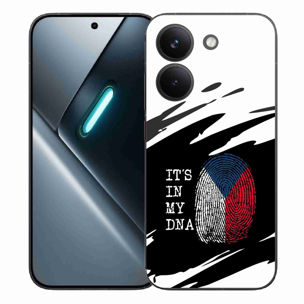 Gél borító mmCase a Xiaomi Poco X8 Pro - zászló ujjlenyomat fekete és fehér háttérrel