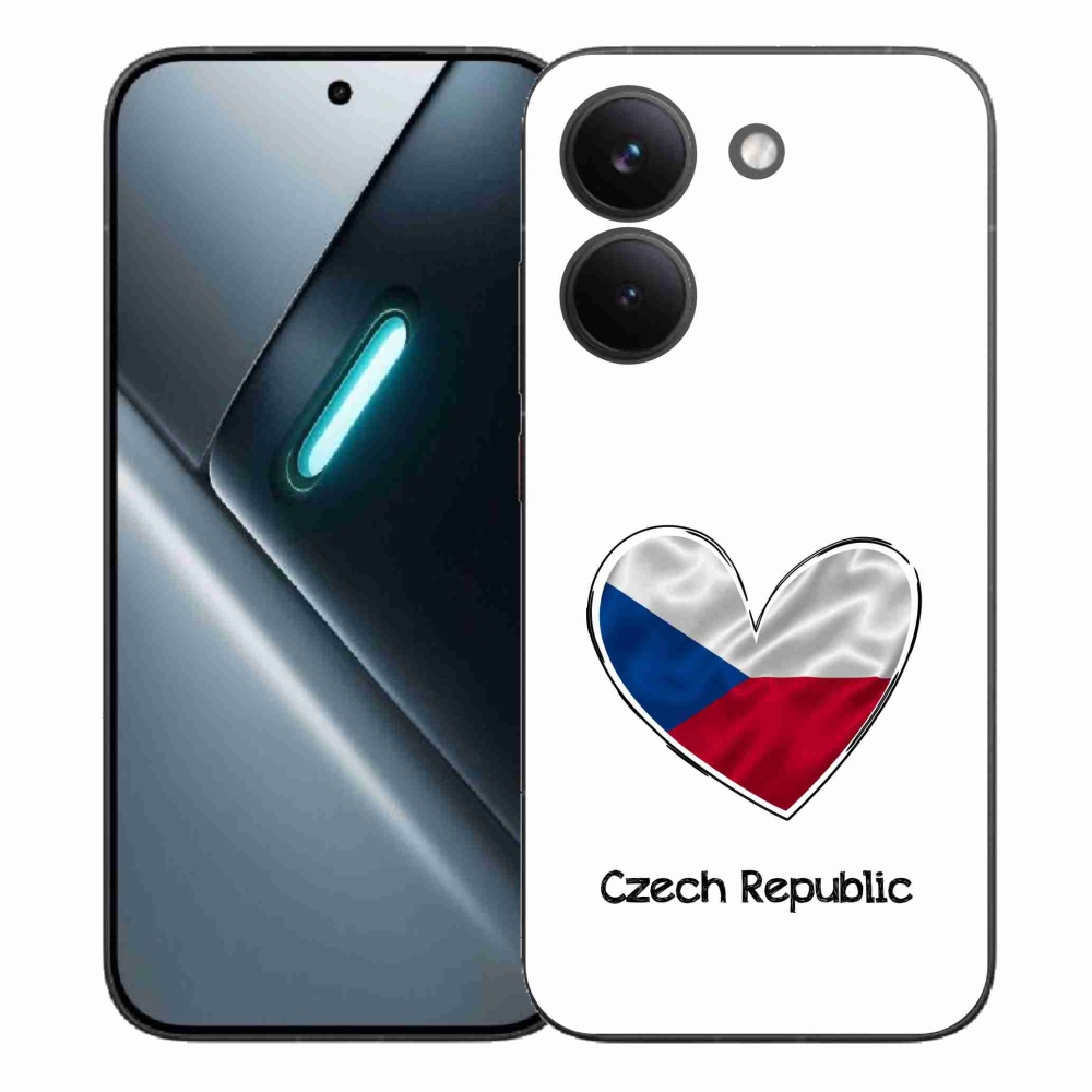 Gél borító mmCase a Xiaomi Poco X8 Pro számára - szív zászló fehér háttérrel